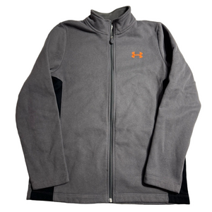 Under Armour Kids Gray Fleece Jacket Coat Youth Boy Extra Large Loose Cold Gear